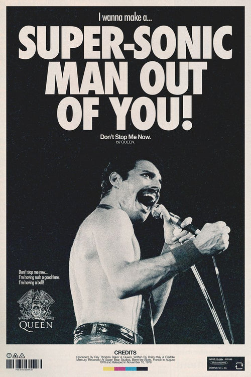 Freddie Mercury x Queen Poster A4 size